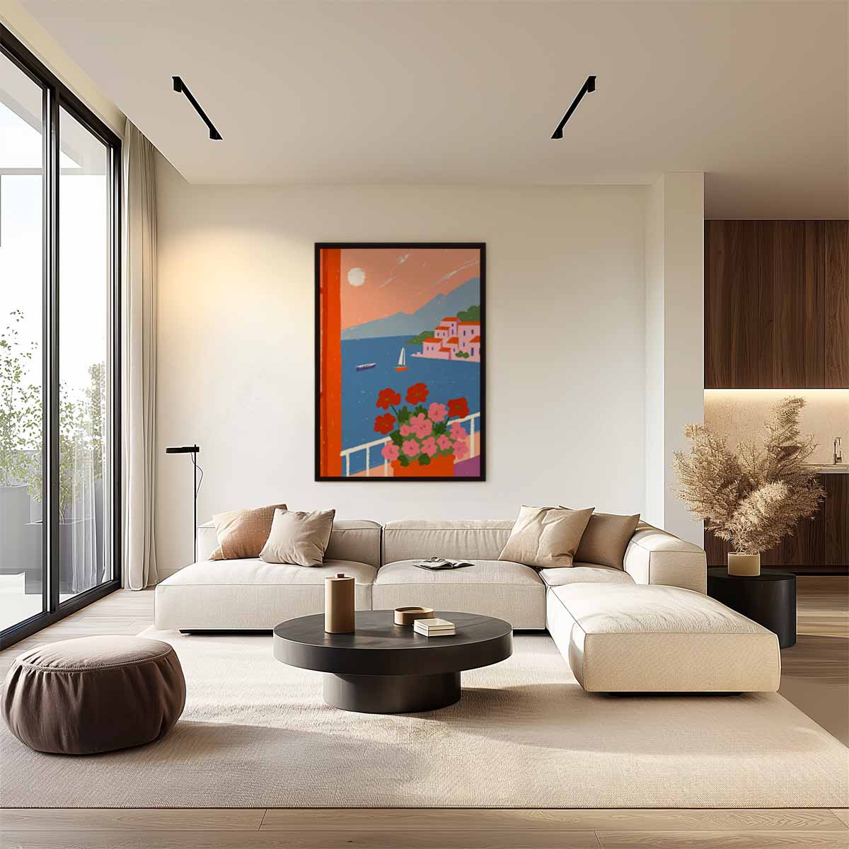 Uitzicht op Bloemrijke Haven Kunstwerk-canvas-dibond-plexiglas-wanddecoratie-WallArtistic