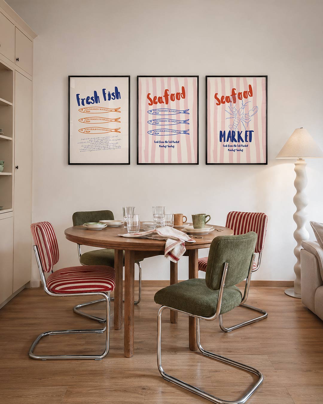 Vissen en letters Posterset