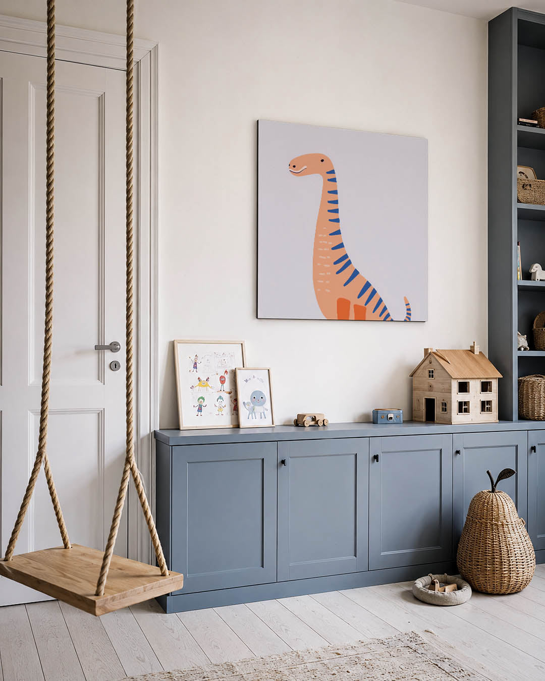 Speelse dinosaurus illustratie Kunstwerk