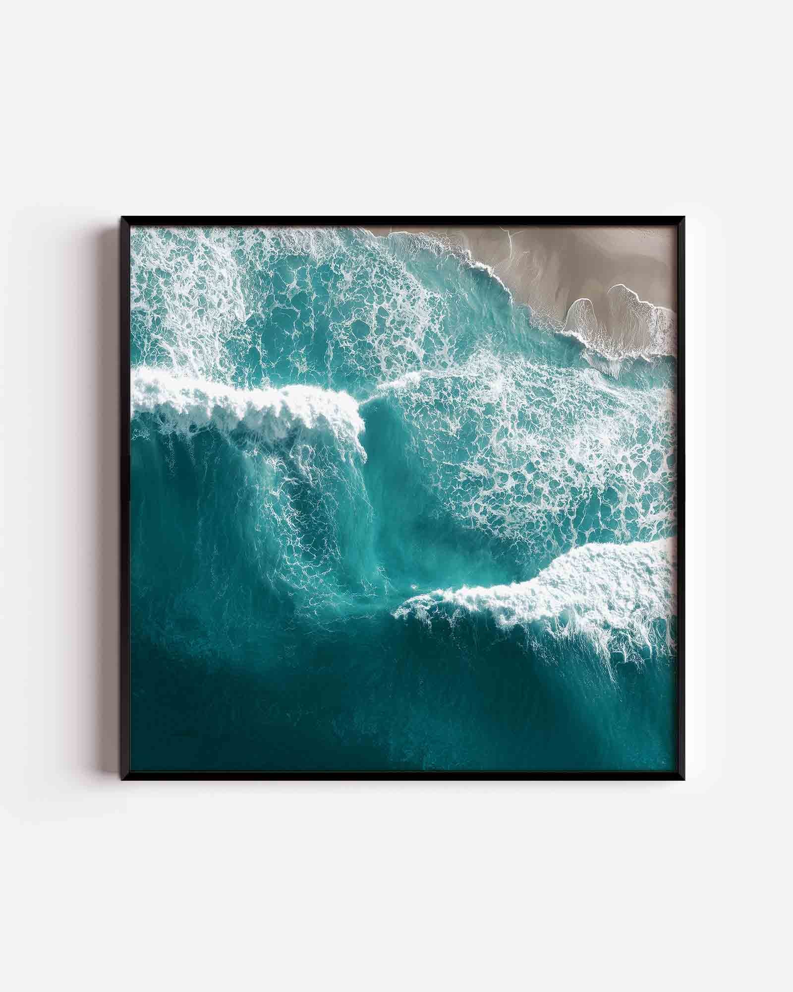 Golven en strand Poster