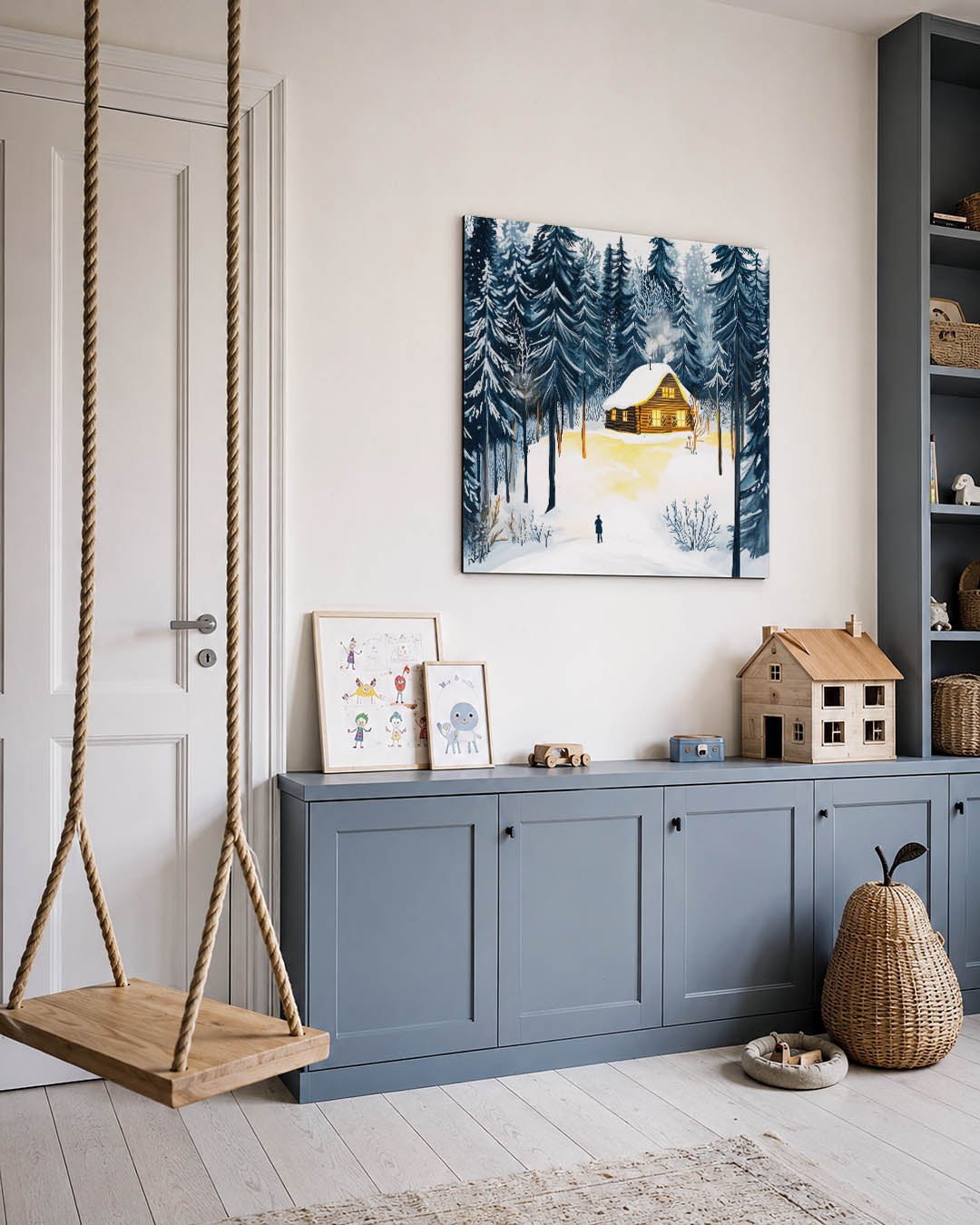 Winterse boslandschap Kunstwerk