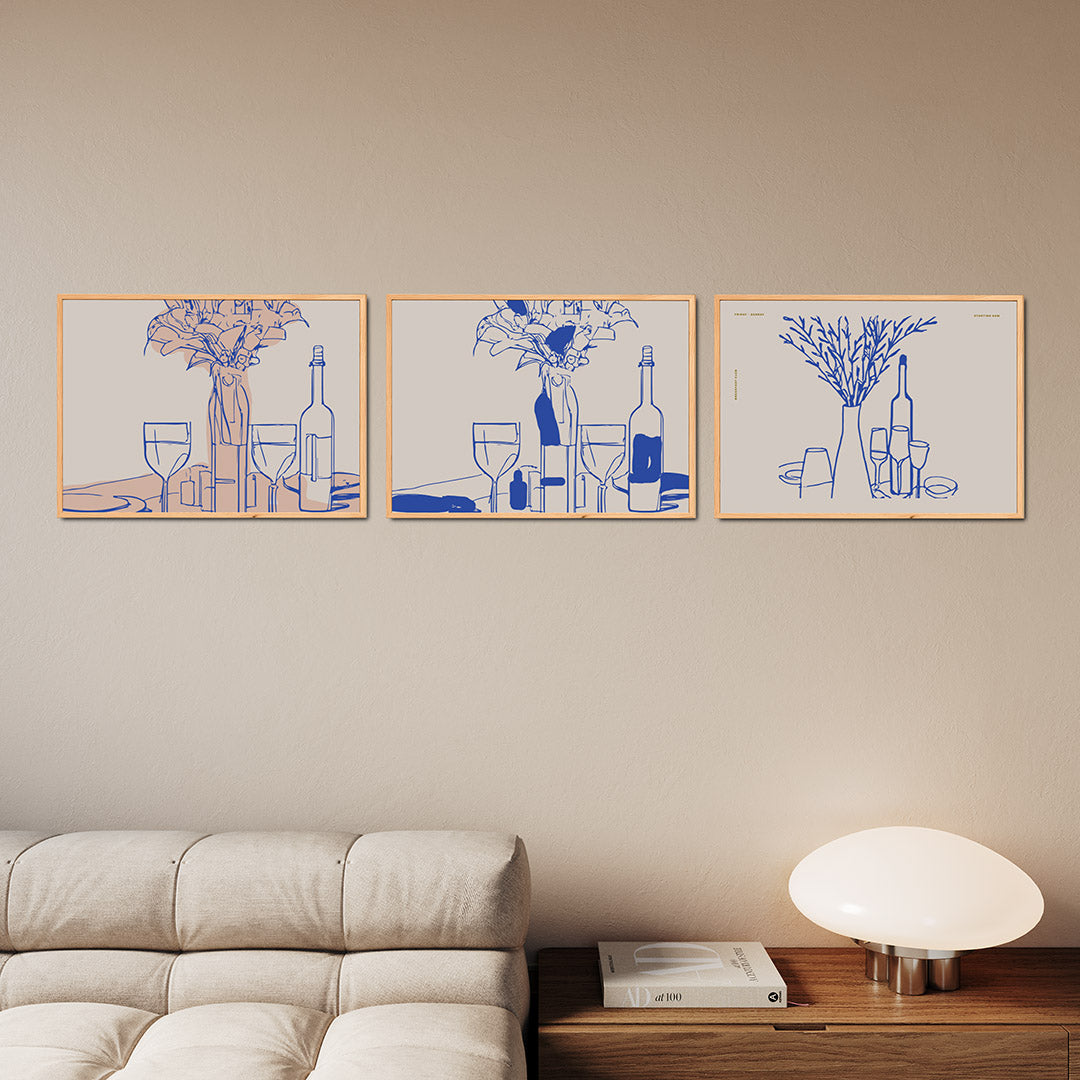 Lijnen en kleurvlakken Posterset