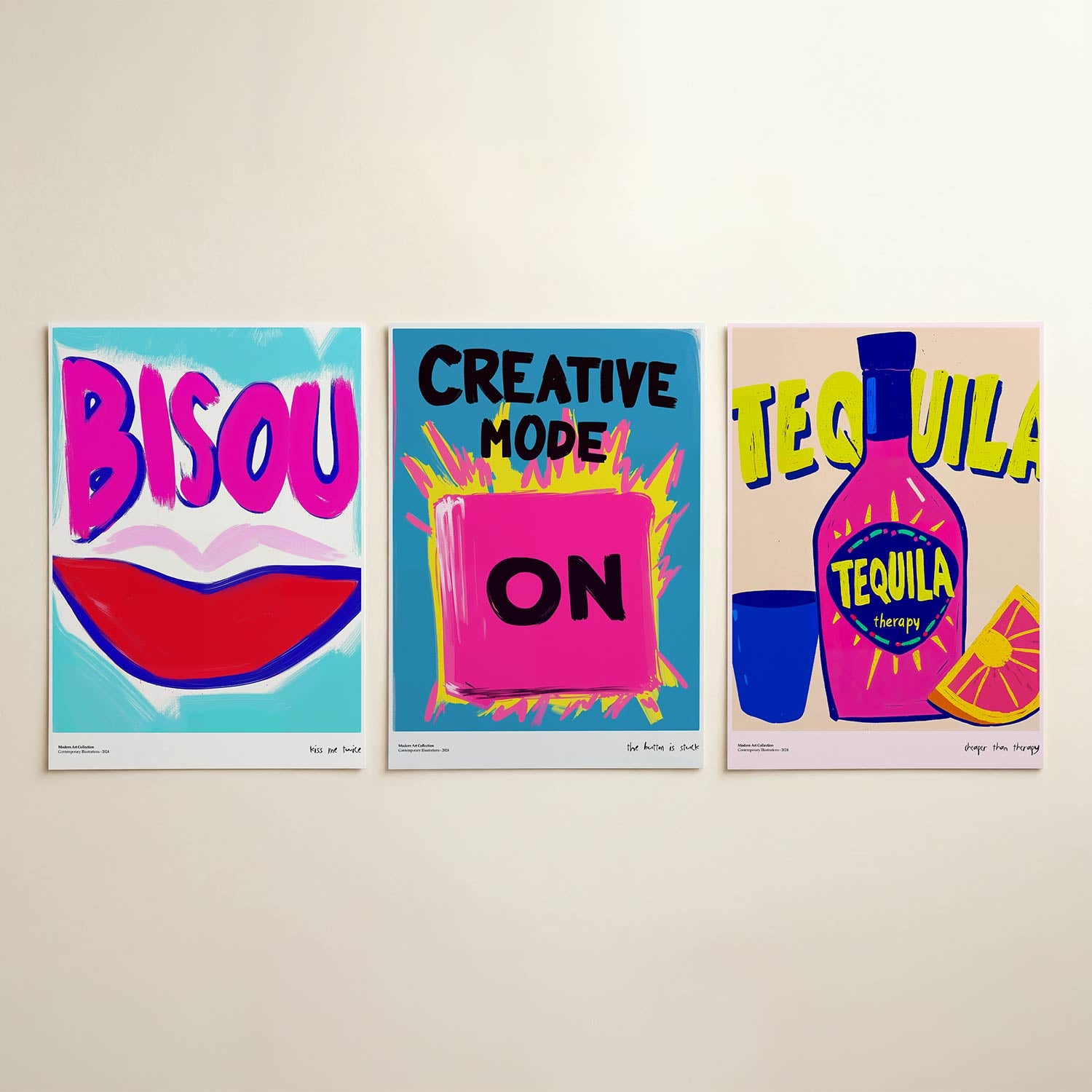 Kleurrijke kus Posterset