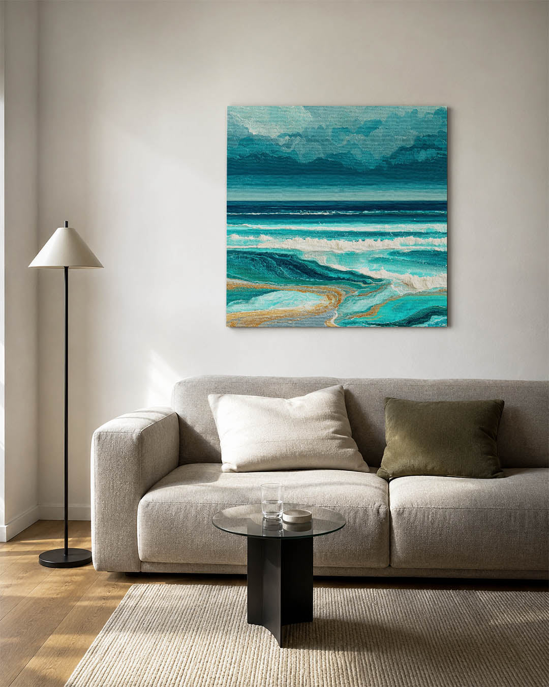 Golvend zeezicht Kunstwerk