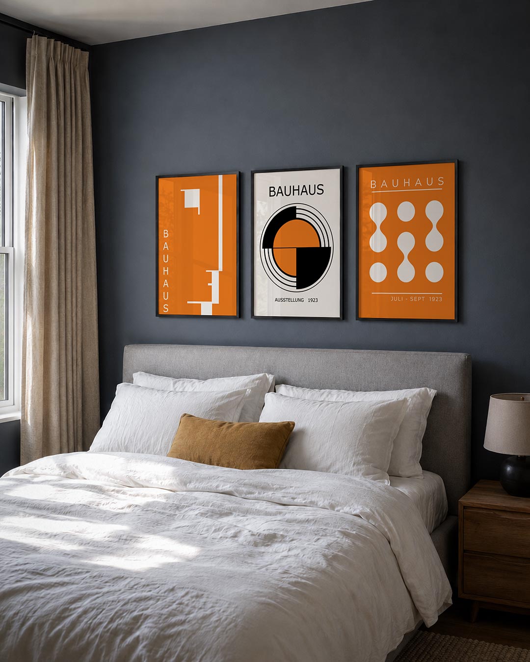 Oranje lijnenspel Posterset