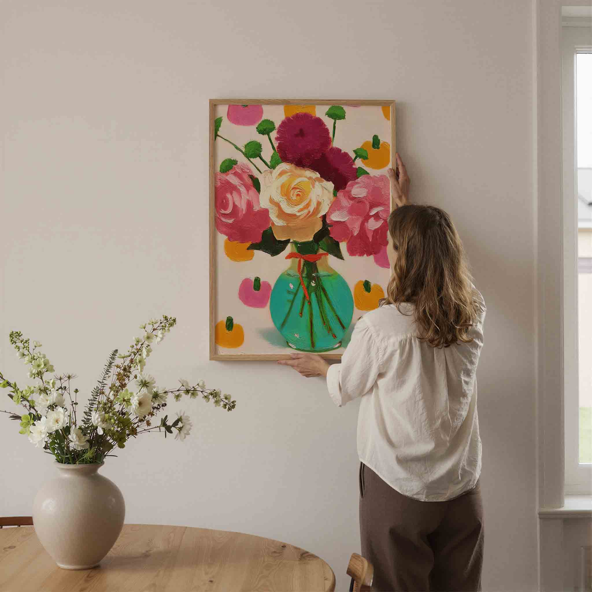 Bloemen in vaas Poster