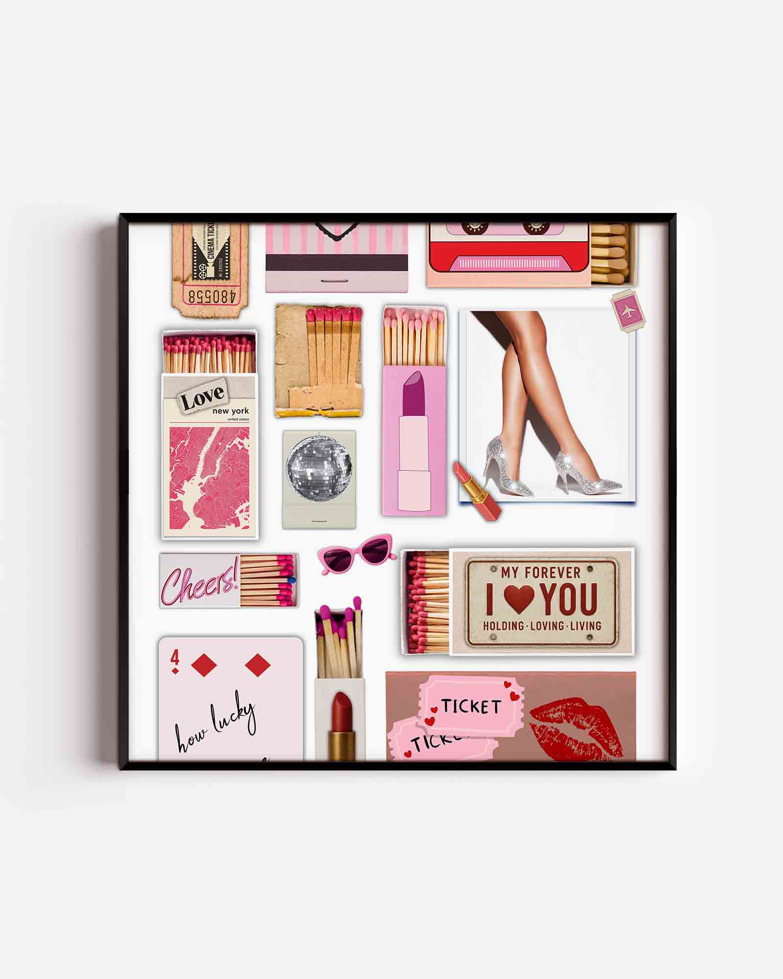 Collage van diverse objecten Poster