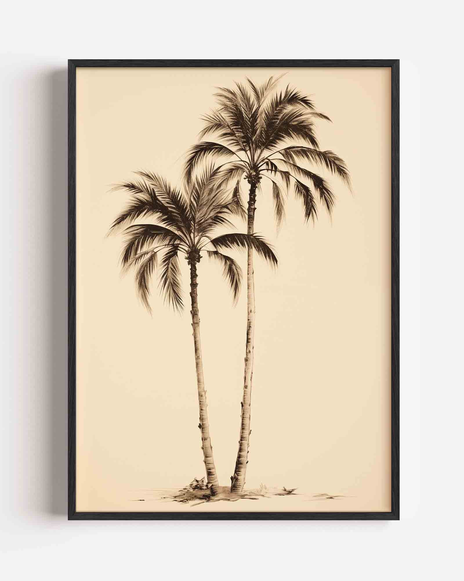 Twee palmbomen Poster
