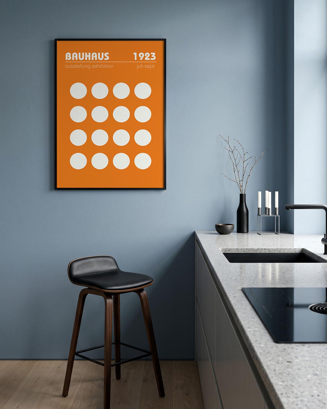 Cirkelpatroon en typografie Poster