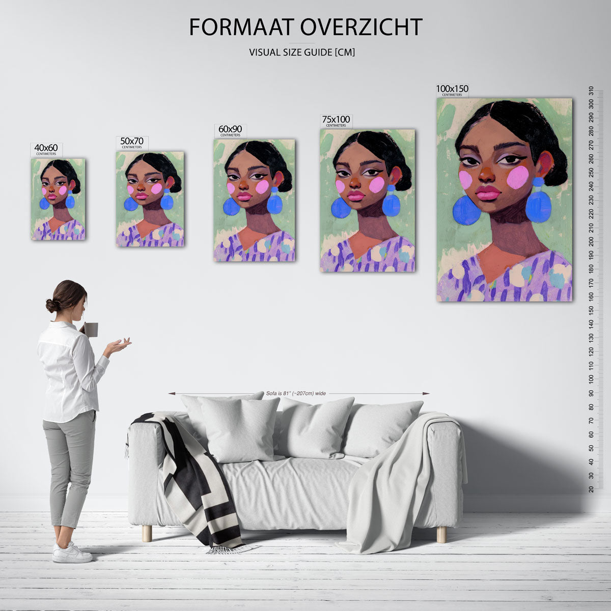 Vrouwelijk portret Kunstwerk