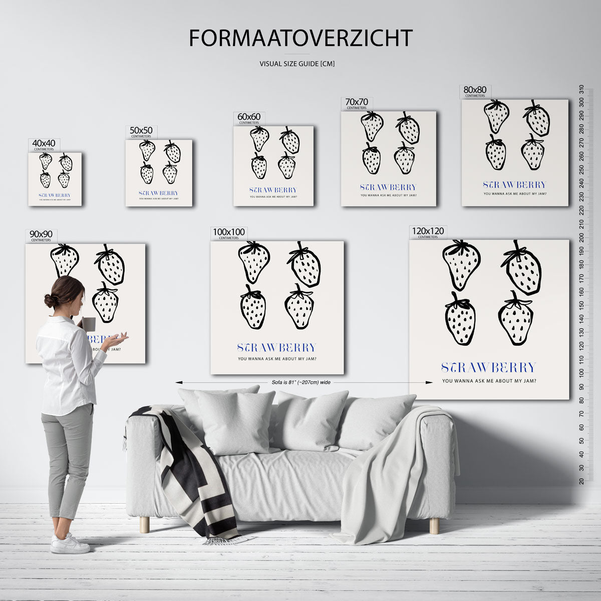 Aardbeien illustratie Poster