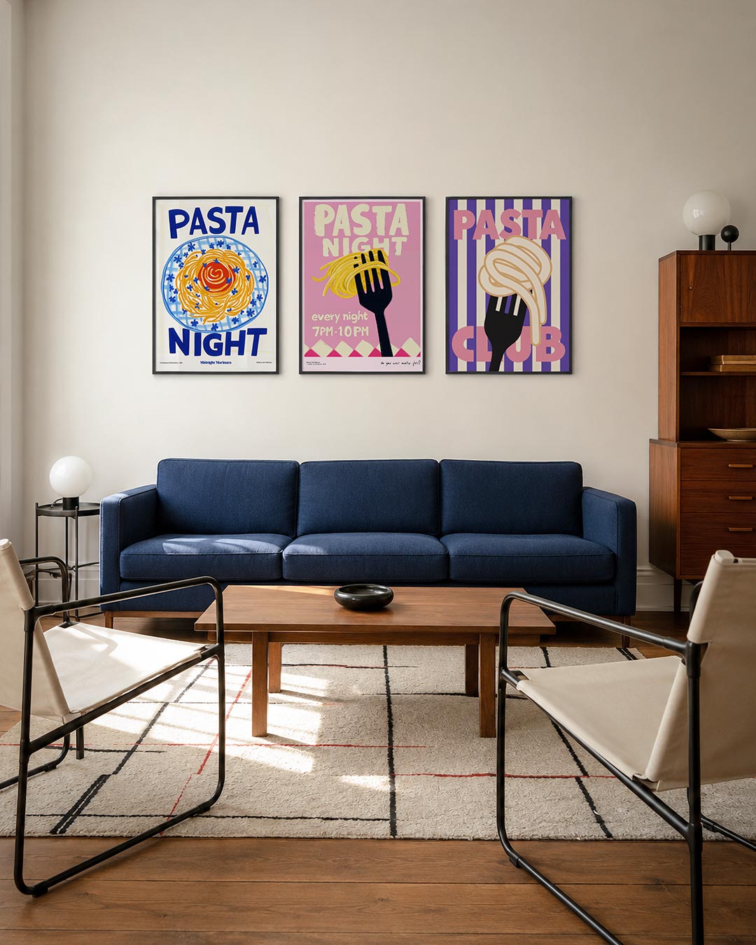 Kleurrijke pastaschotel Posterset