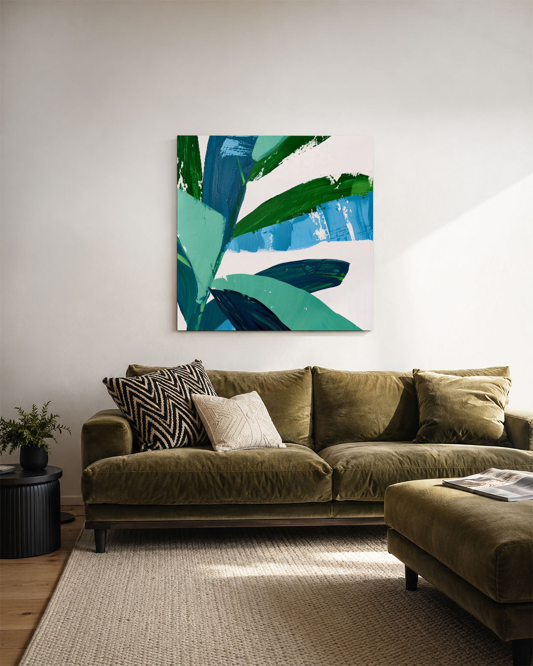 Dynamische kleurencompositie Kunstwerk
