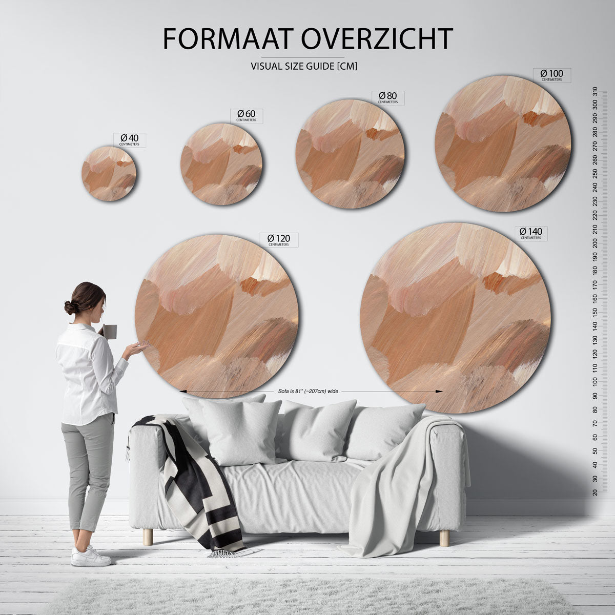 Zachte penseelstreken Muurcirkel