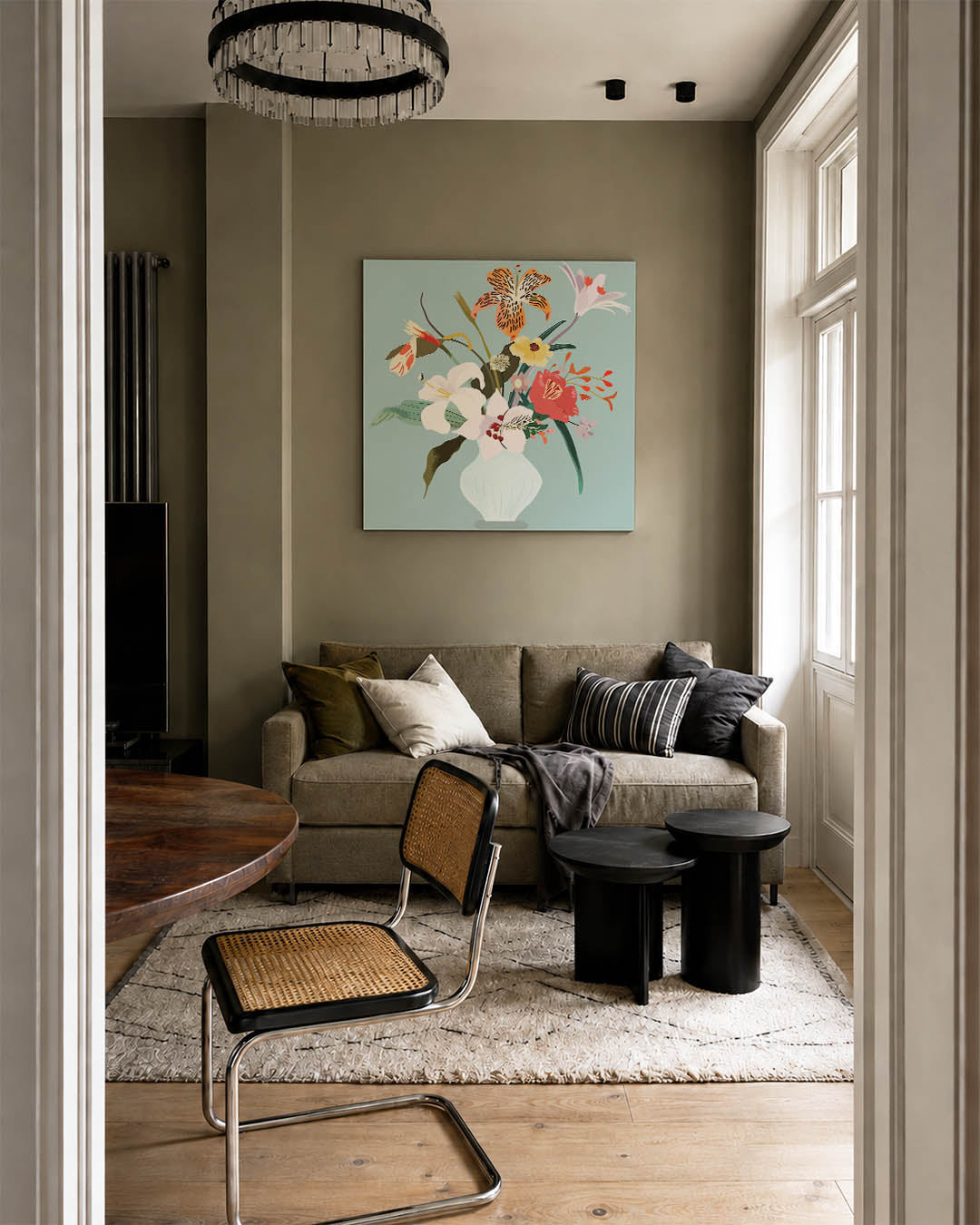 Bloemen in vaas Kunstwerk