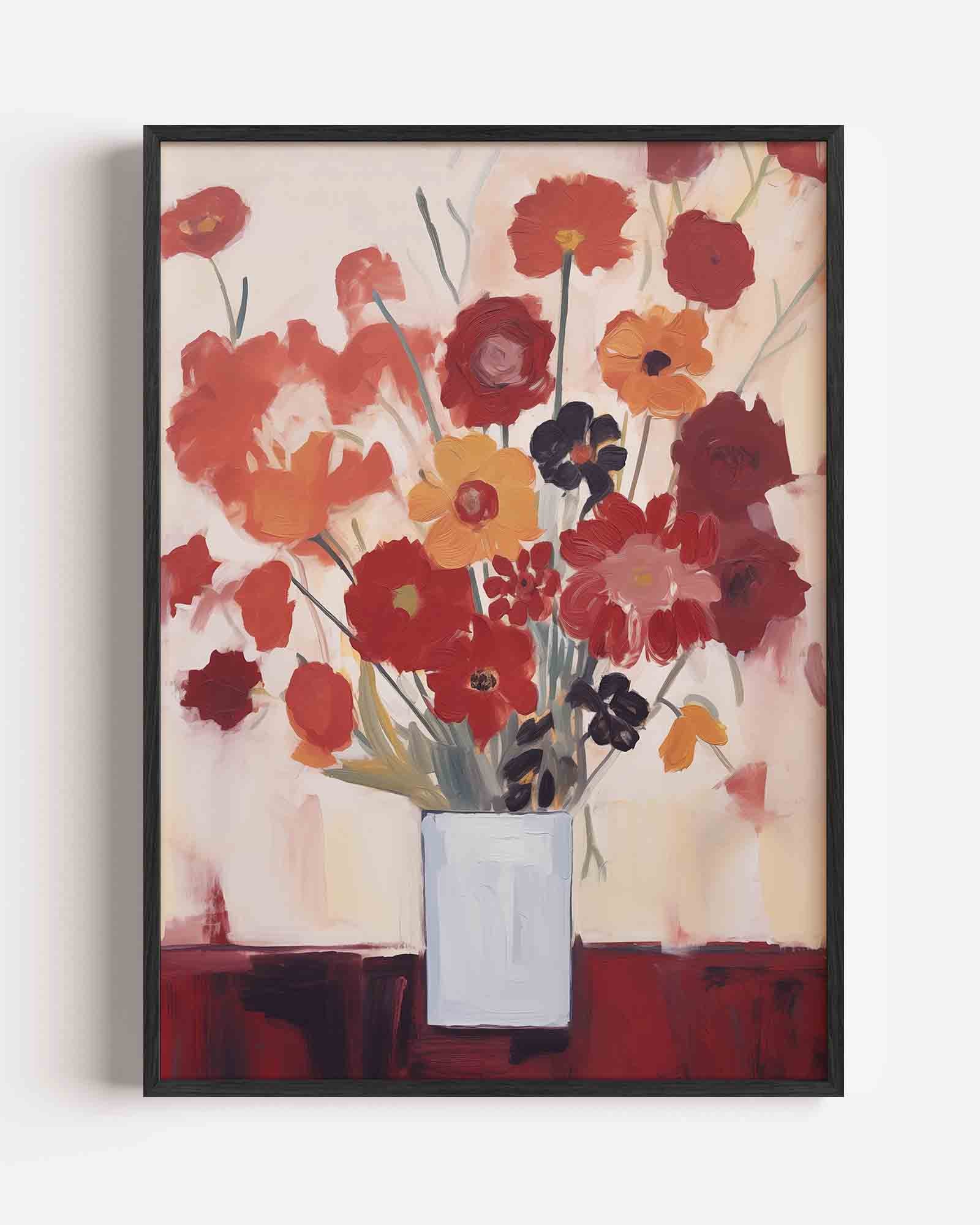 Bloemen in vaas Poster