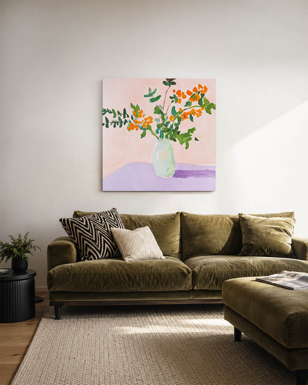 Vrolijke bloemenvaas Kunstwerk