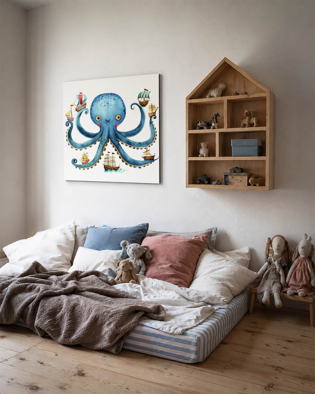 Vrolijke octopus illustratie Kunstwerk