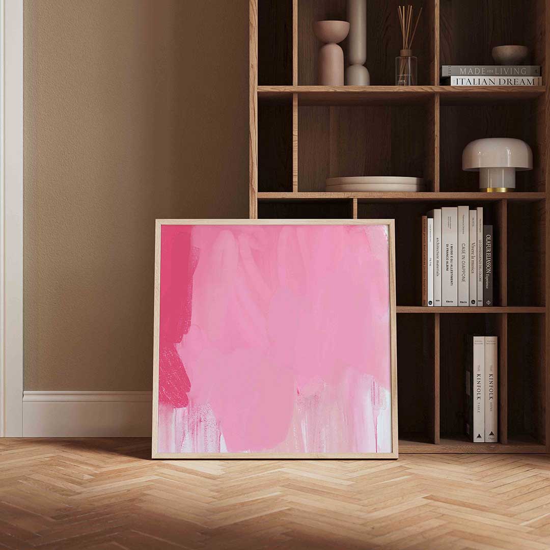 Roze abstracte vormen Poster