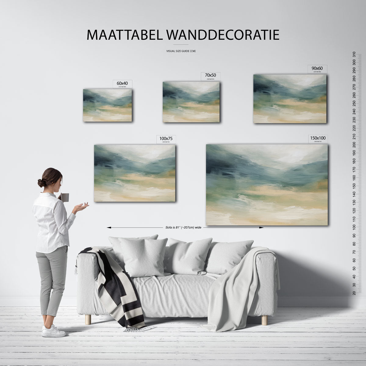 Vloeiende kleurencompositie Kunstwerk