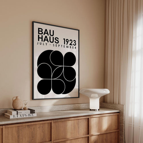 Zwart wit vormenspel Poster