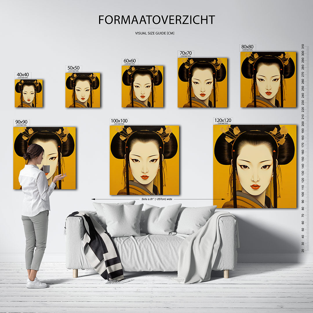 Elegante vrouwelijke portret Kunstwerk
