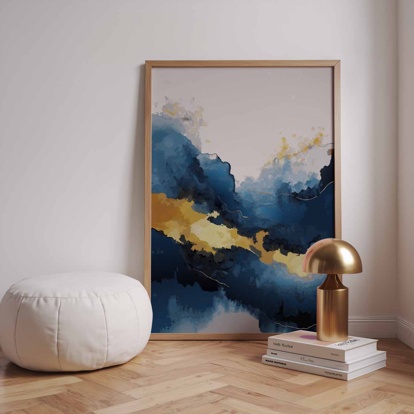 Dromerig Blauw Landschap Poster-WallArtistic