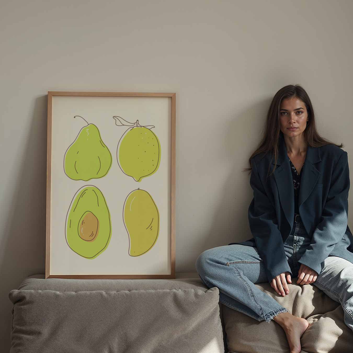 Vrolijke Fruit Illustratie Poster-WallArtistic