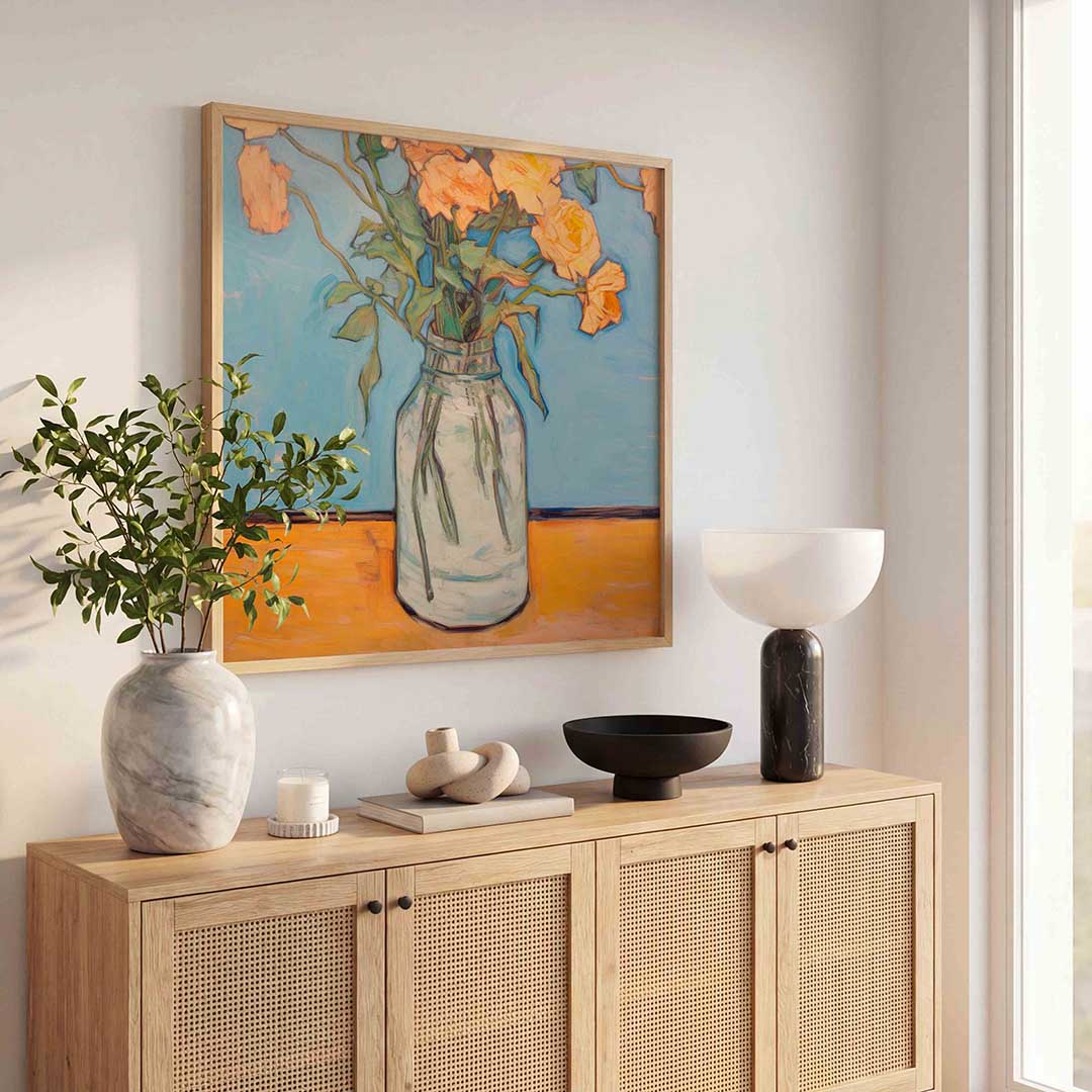 Bloemen in vaas Poster