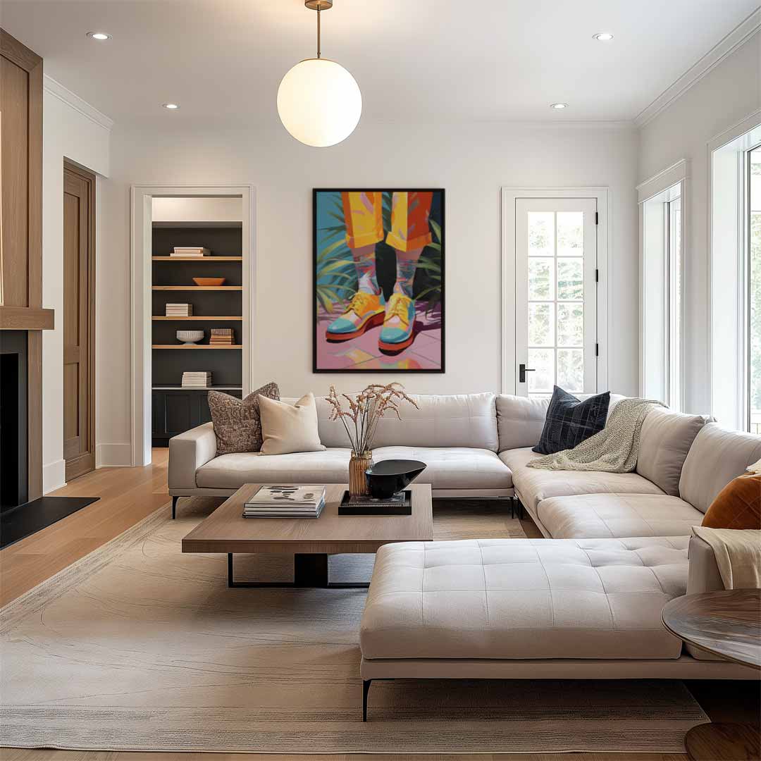 Kleurrijke Sokker Fantasie Kunstwerk-canvas-dibond-plexiglas-wanddecoratie-WallArtistic