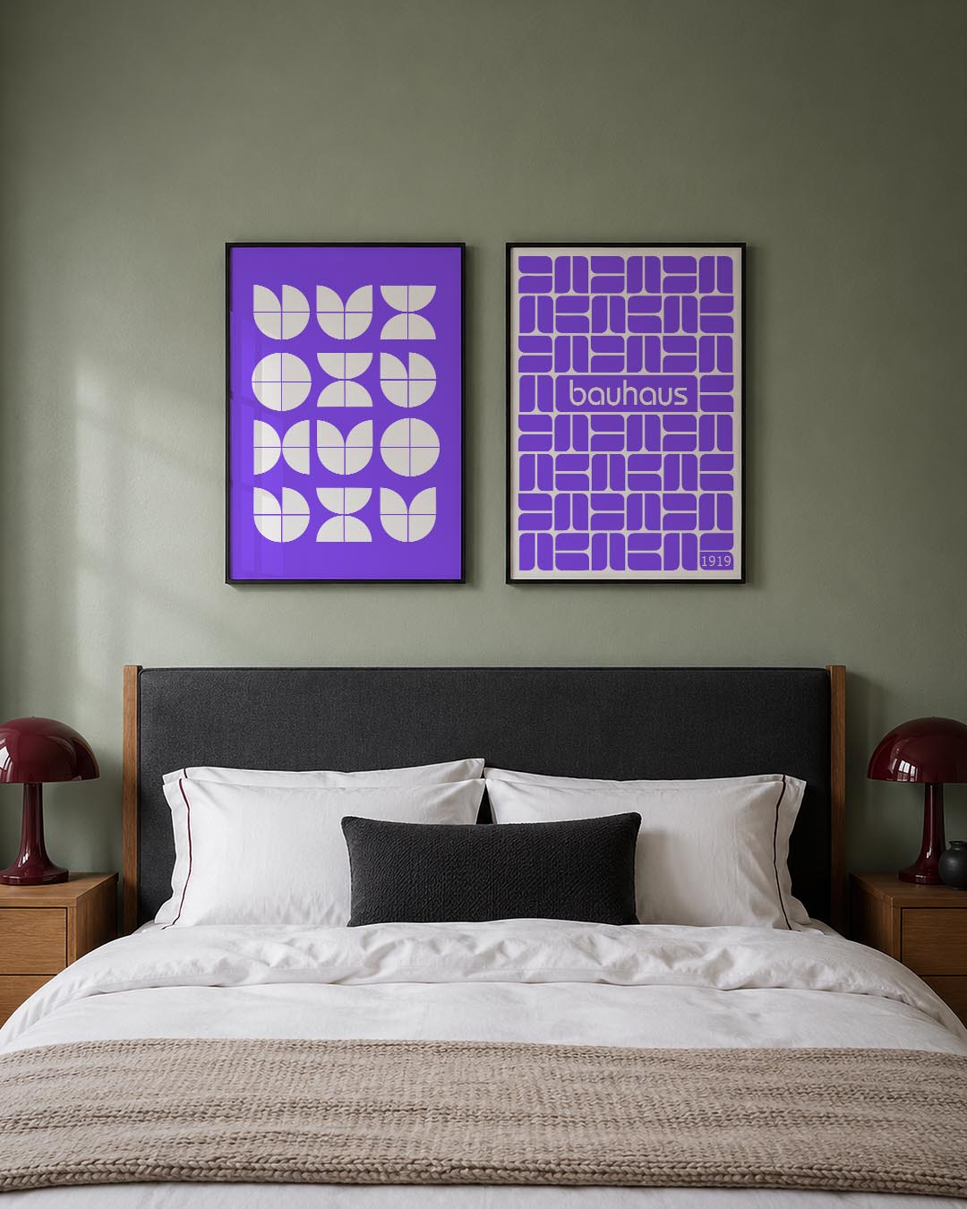 Vormenspel in paars Posterset