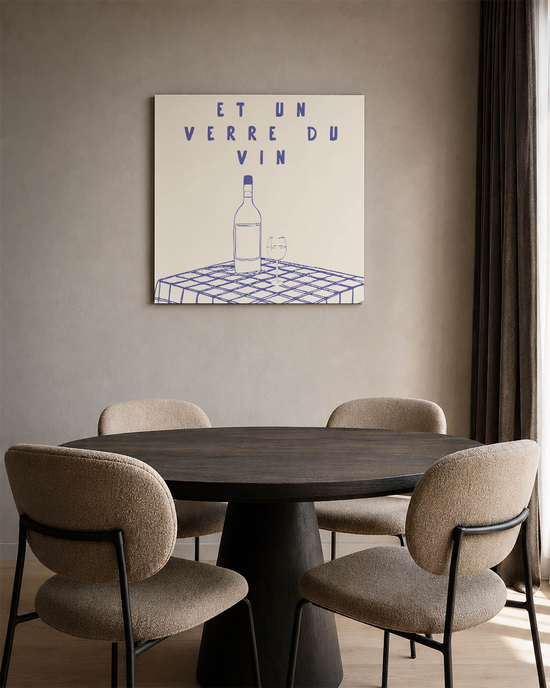 Wijn en tafel Kunstwerk