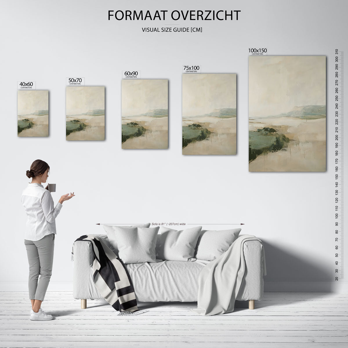 Rustige landschapstinten Kunstwerk