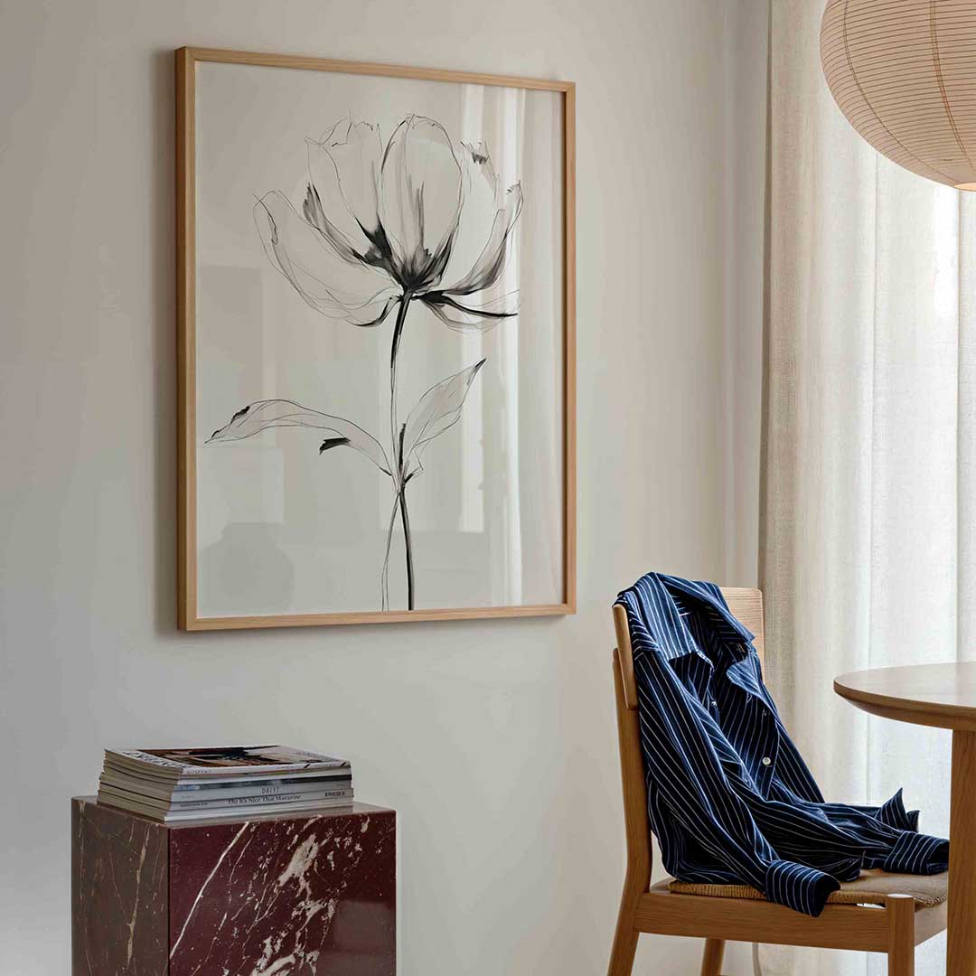 Bloem in zwart wit Poster