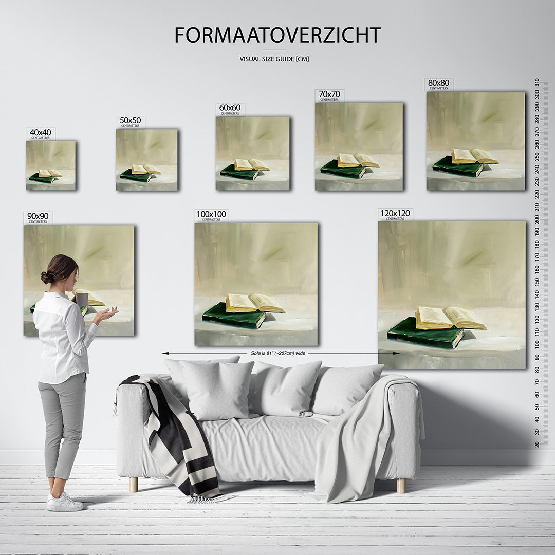 Boeken op tafel Kunstwerk