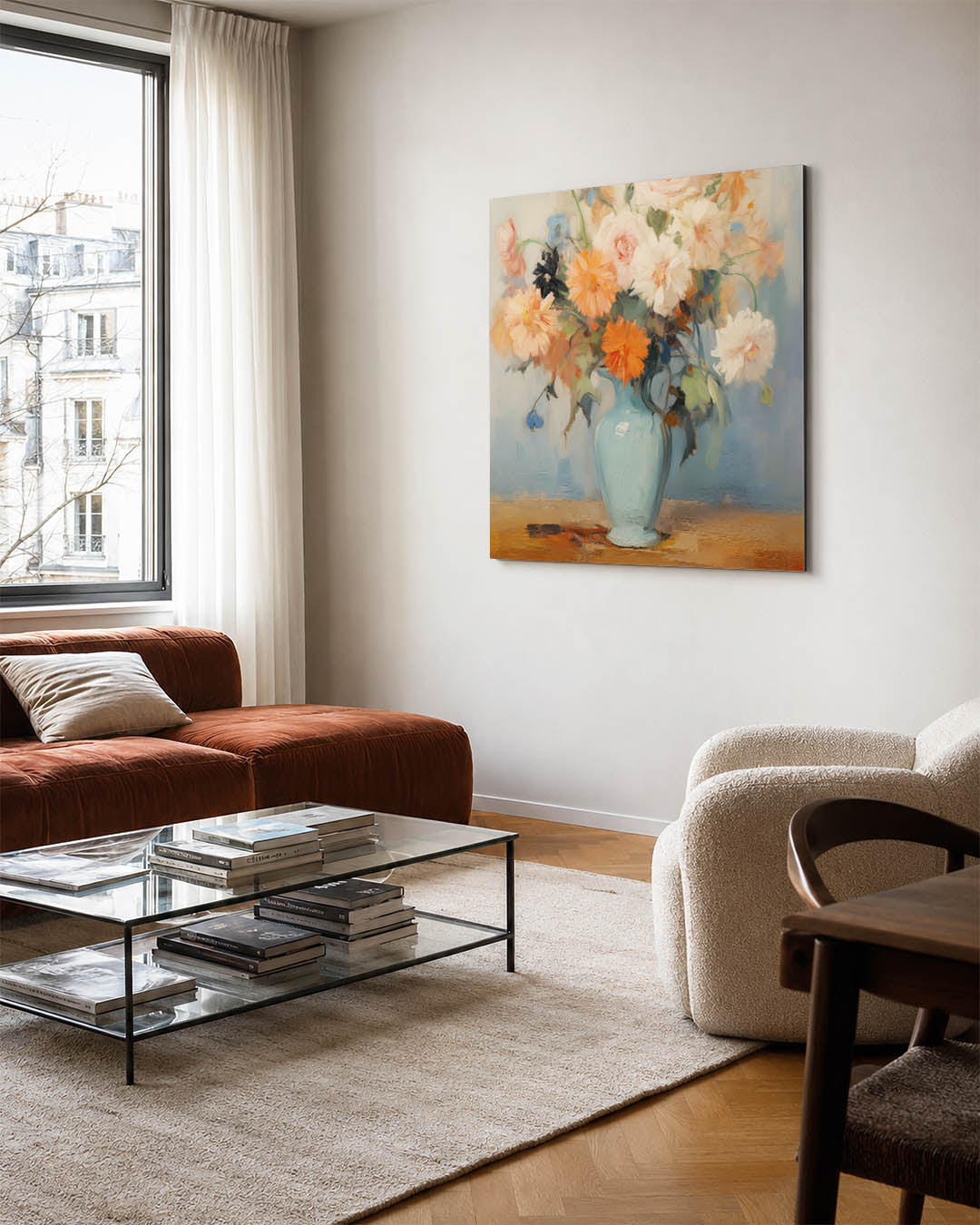 Bloemrijke vaas Kunstwerk