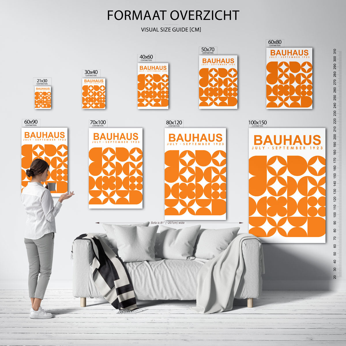 Oranje vormenritme Poster