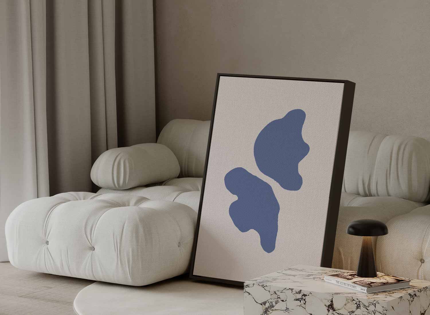 Speelse Paarse Vormen Kunstwerk-canvas-dibond-plexiglas-wanddecoratie-WallArtistic