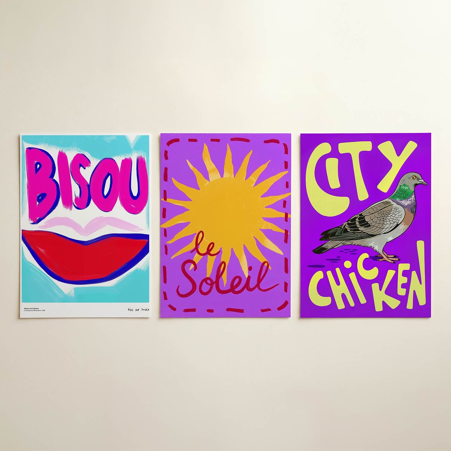 Kleurrijke kus Posterset