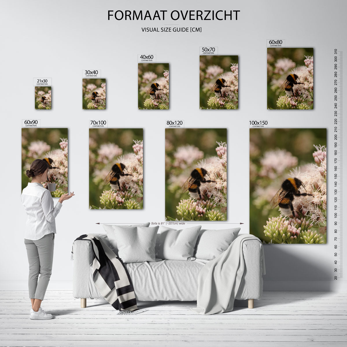 Bij op bloem Poster
