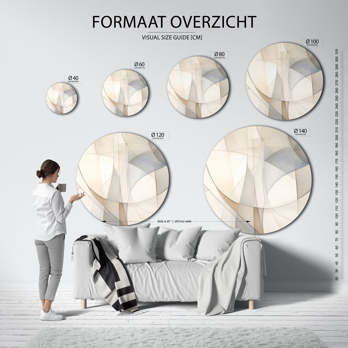 Abstracte vormen Muurcirkel