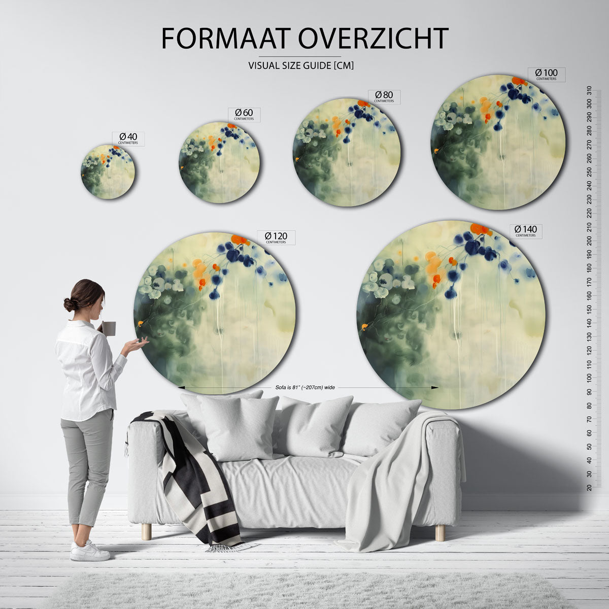 Bloemmotief Muurcirkel