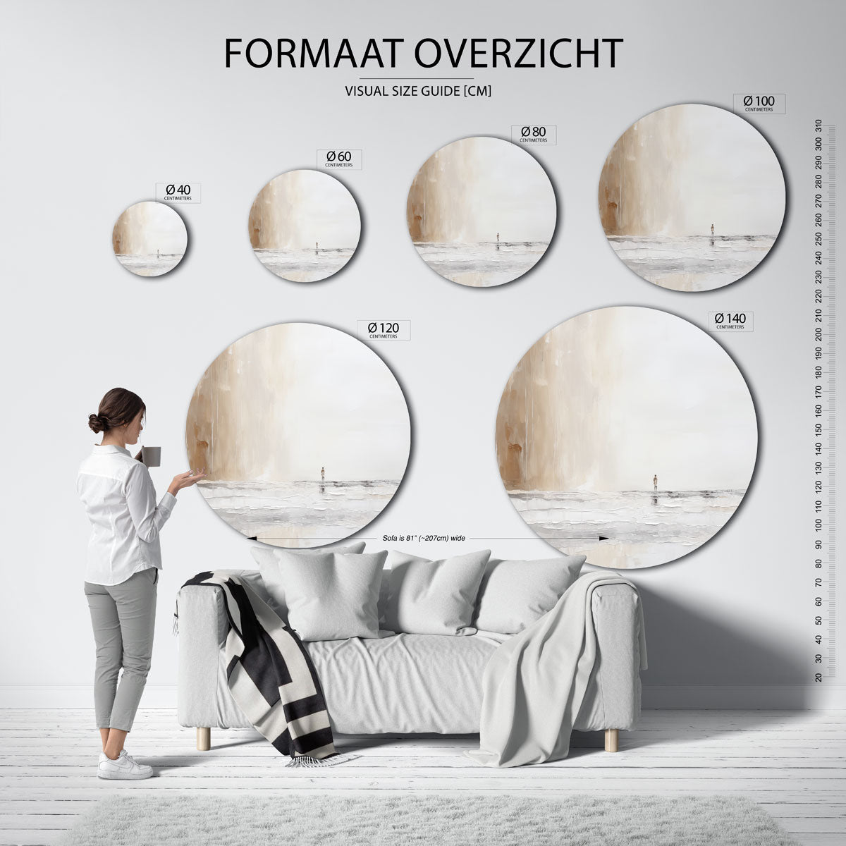 Landschap met figuur Muurcirkel