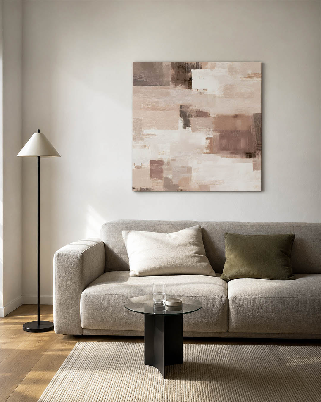 Zachte aardetinten compositie Kunstwerk