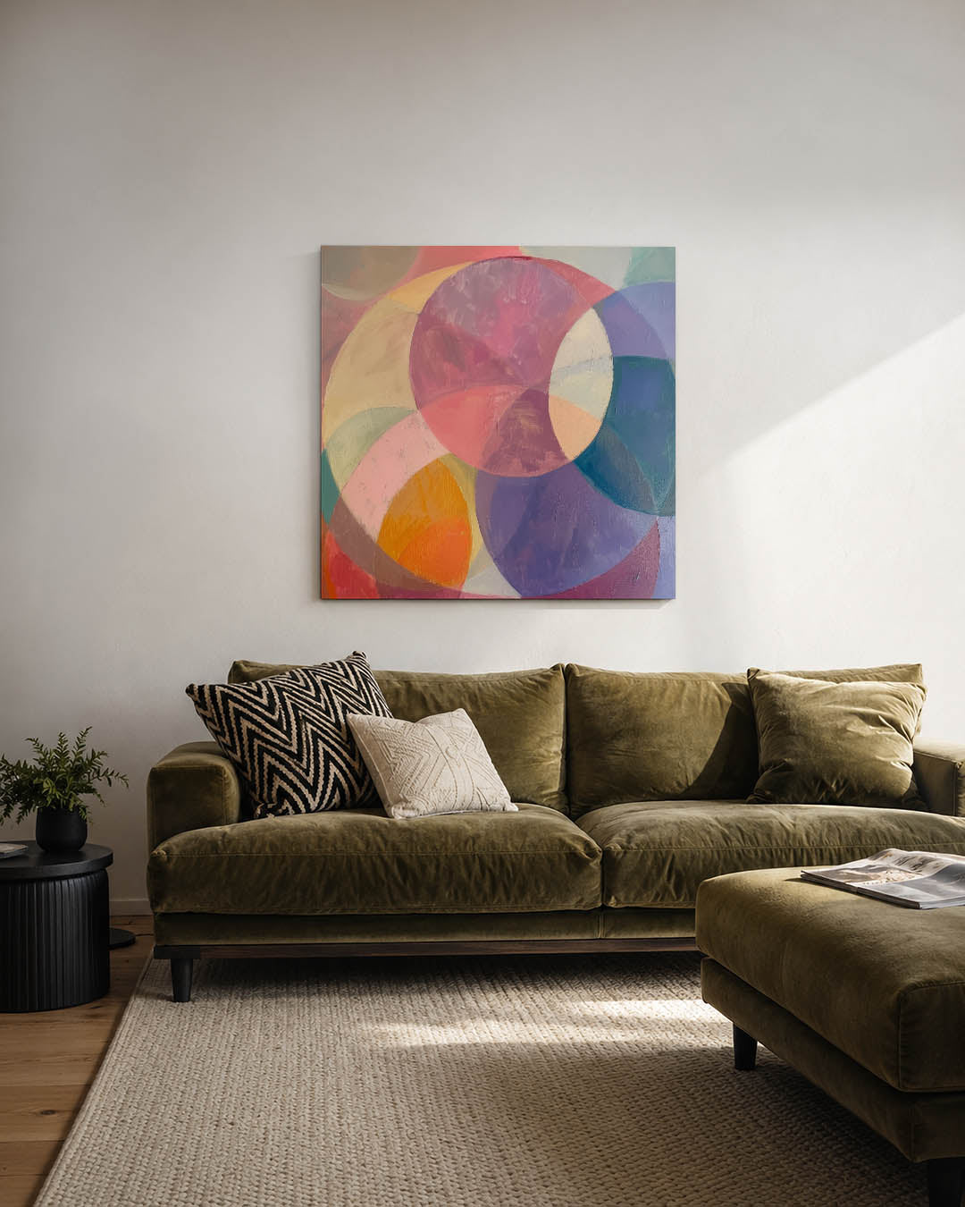 Kleurrijke cirkelvormen Kunstwerk