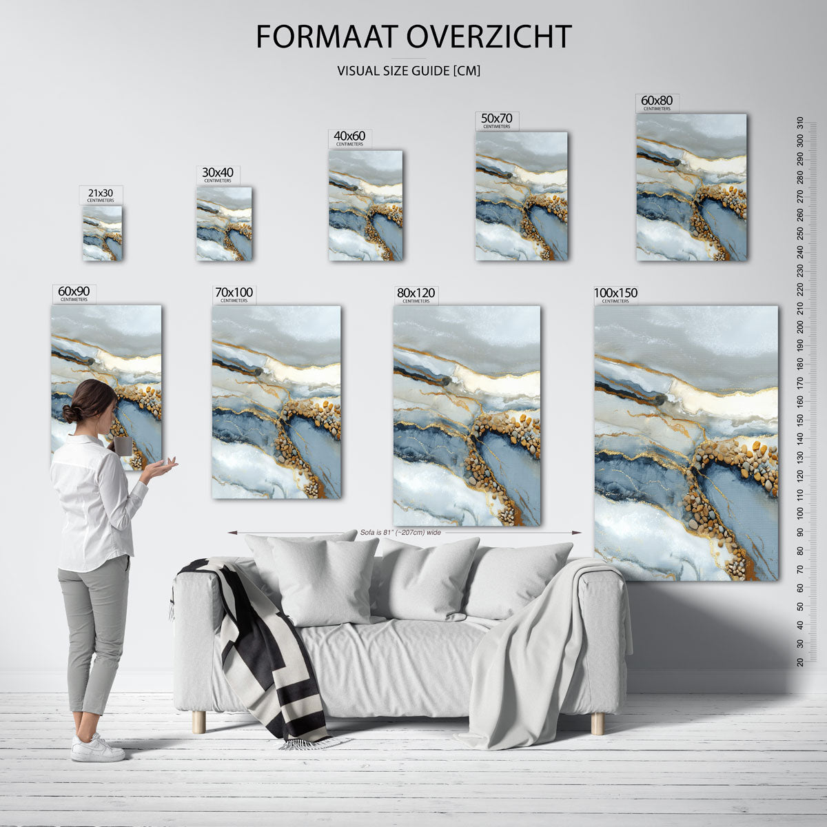 Abstracte stenen en lijnen Poster