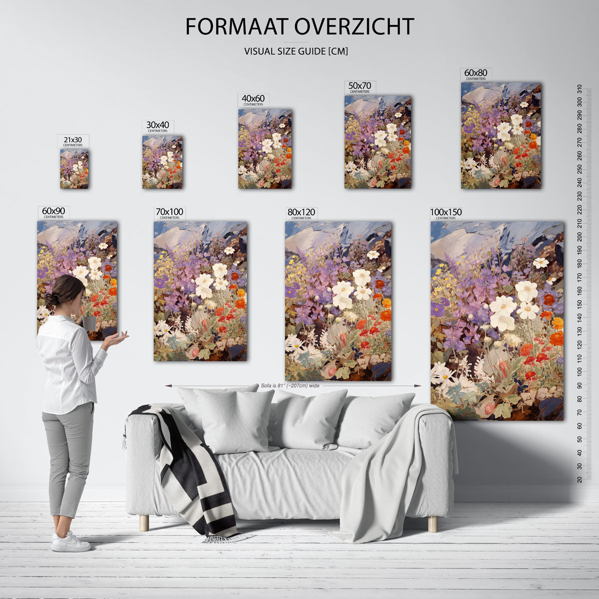 Bloemen en rotsen Poster