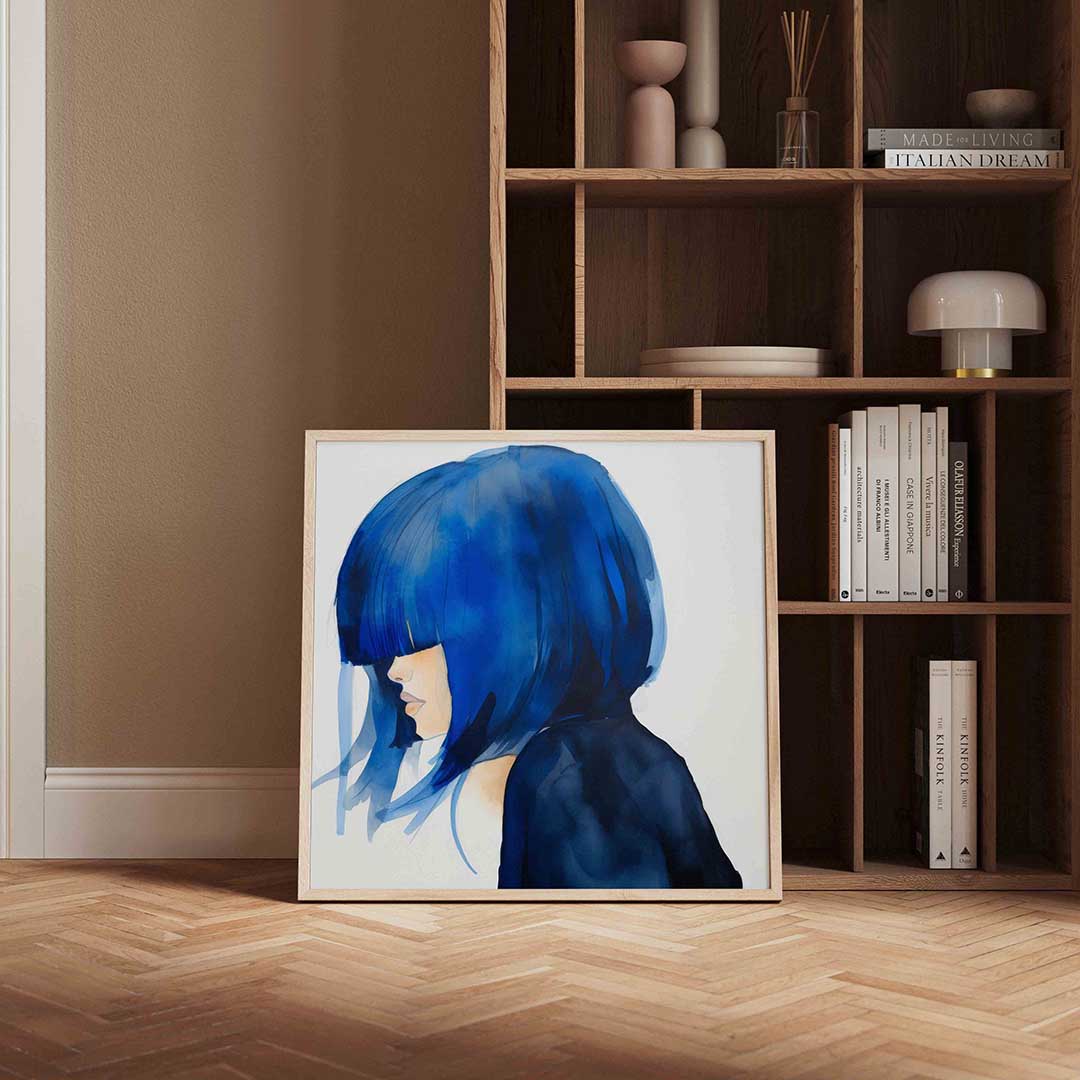 Blauw kapsel Poster