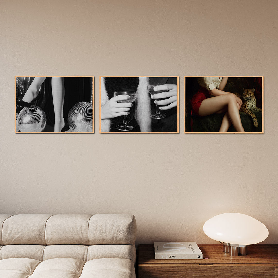 Glinsterend lijnenspel Posterset