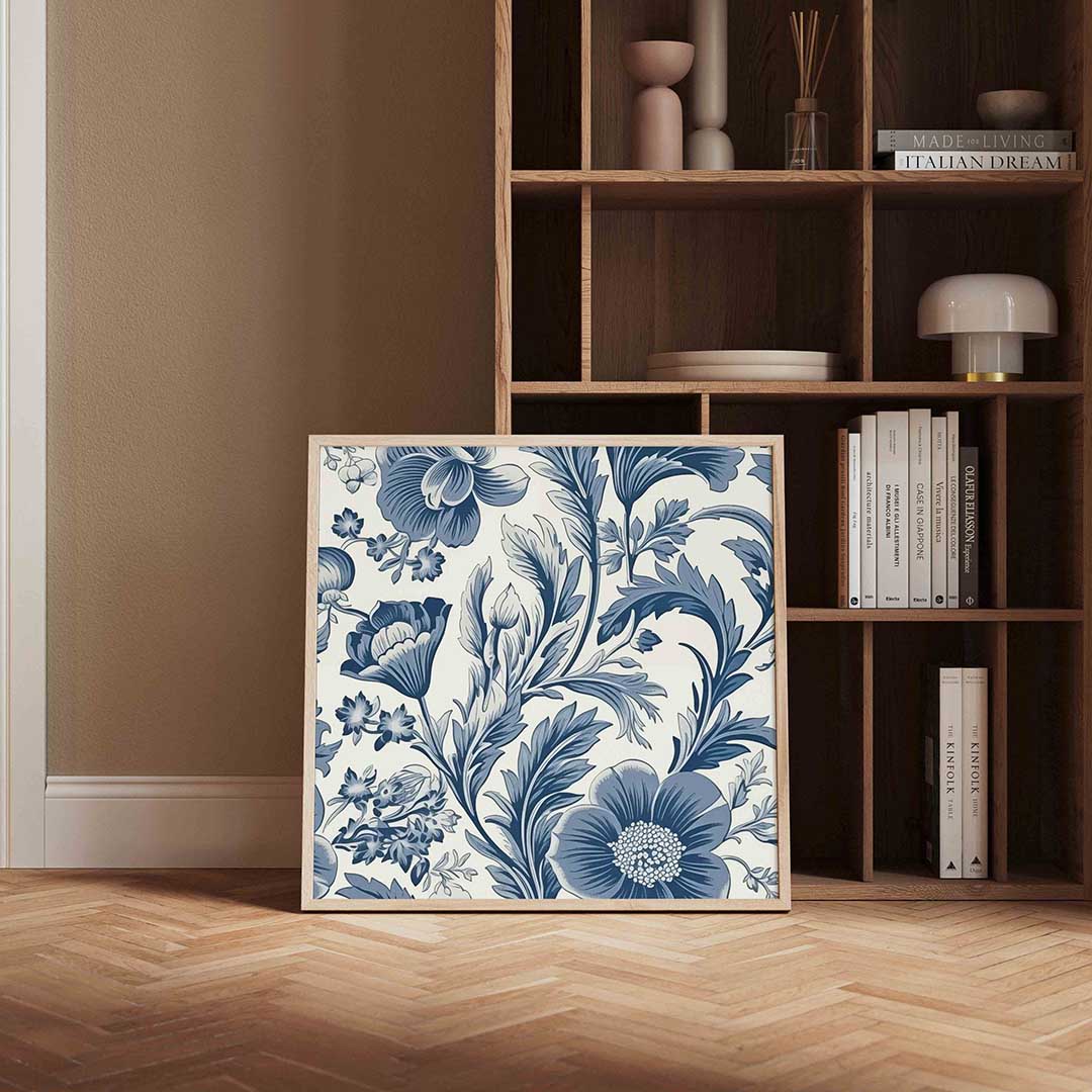 Blauwe bloemen Poster
